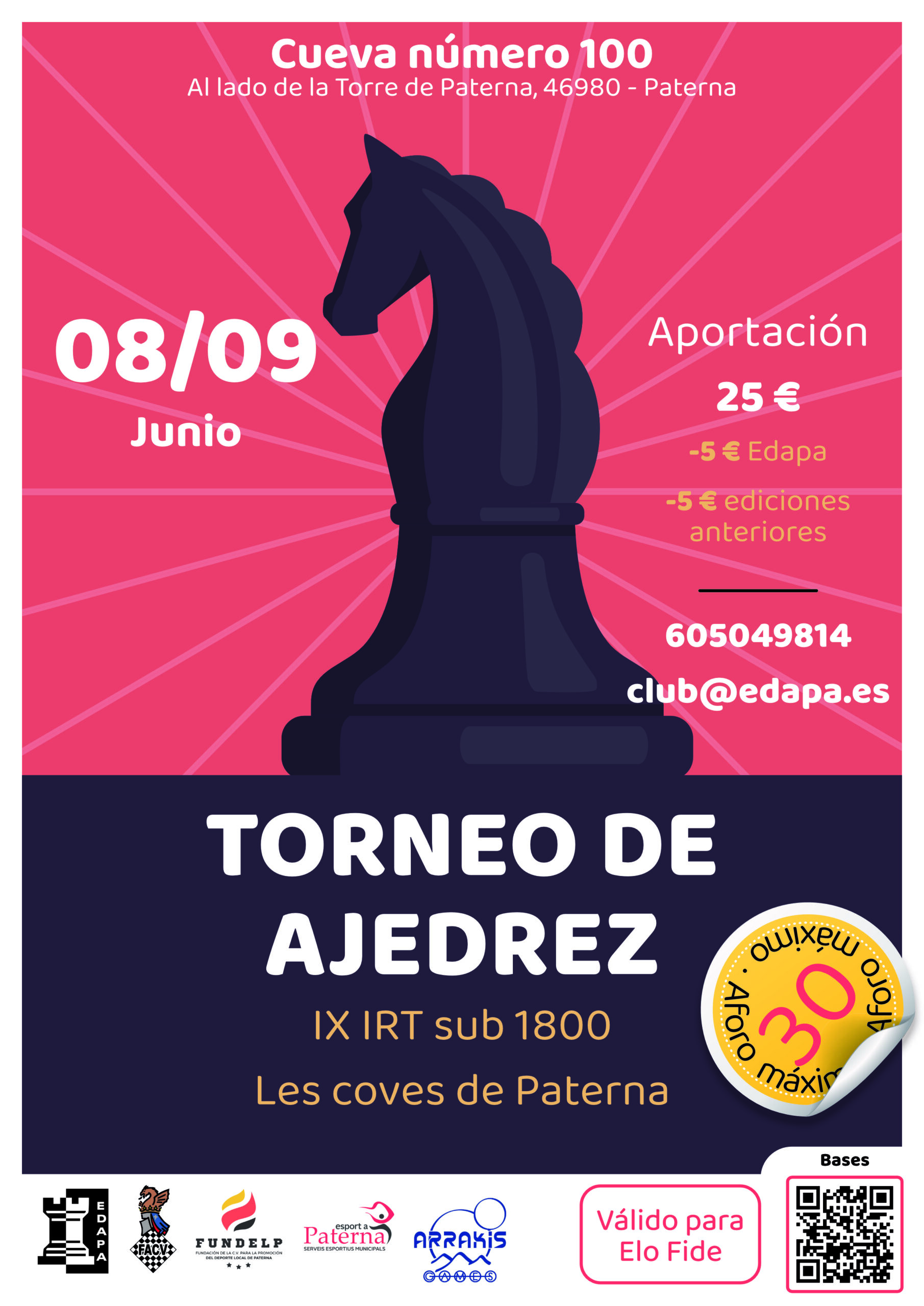 IX IRT sub 1800 Les coves de Paterna. - EDAPA - Escuela de ajedrez ...